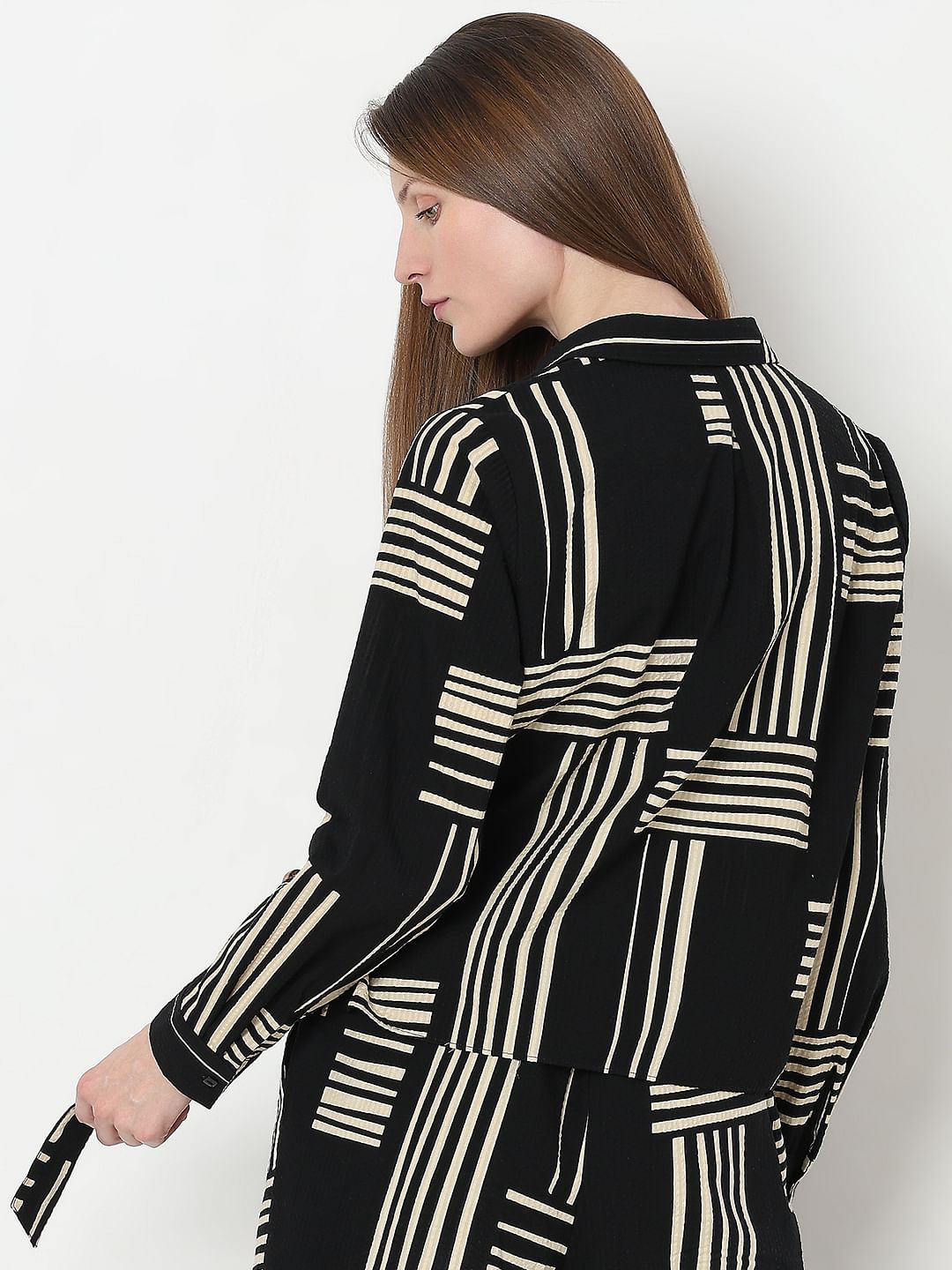 Black Printed Co-Ord Set Top