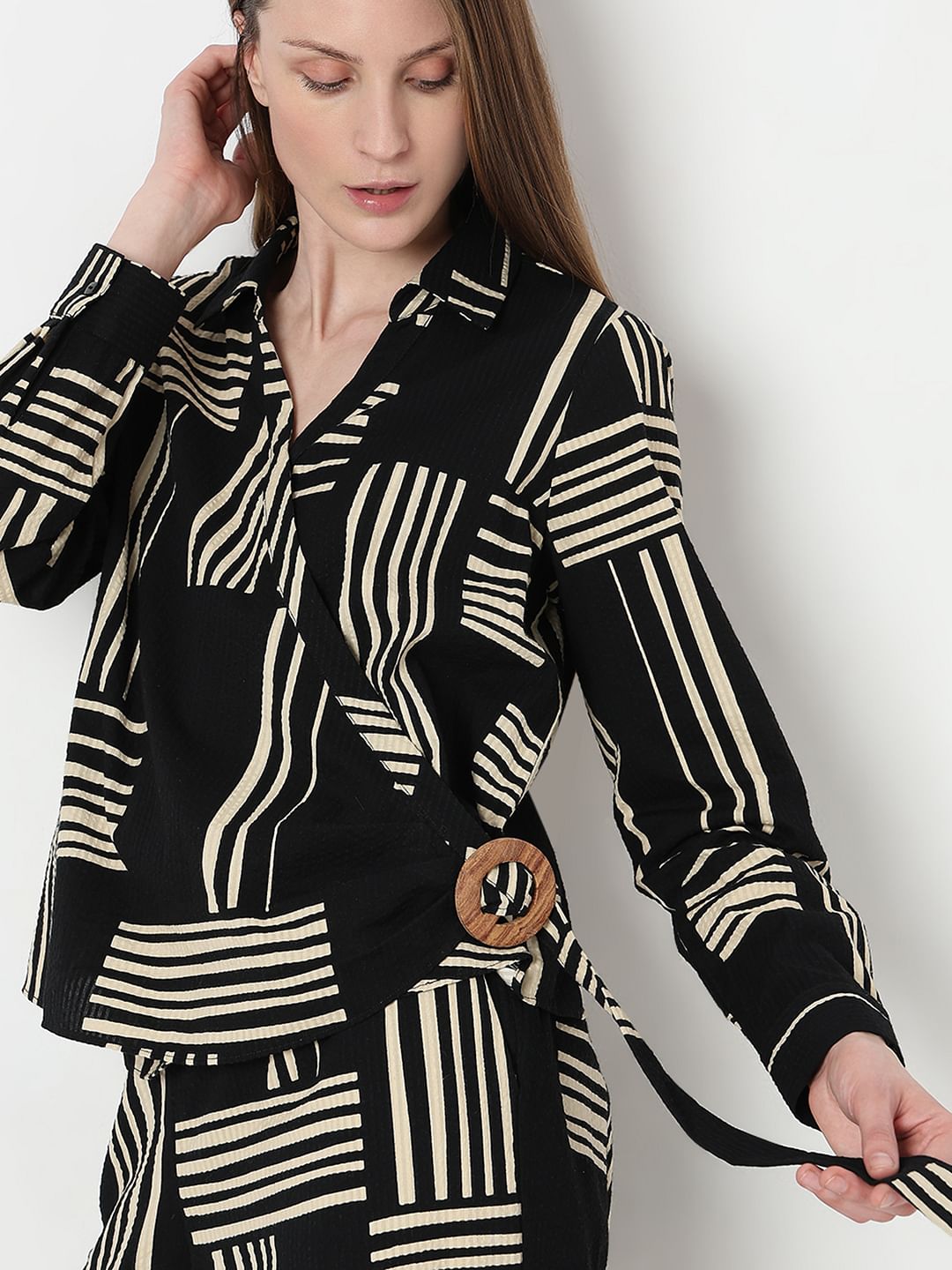 Black Printed Co-Ord Set Top