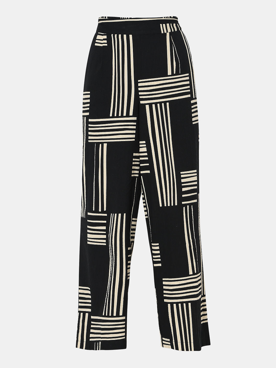 Black High Rise Printed Co-Ord Set Pants