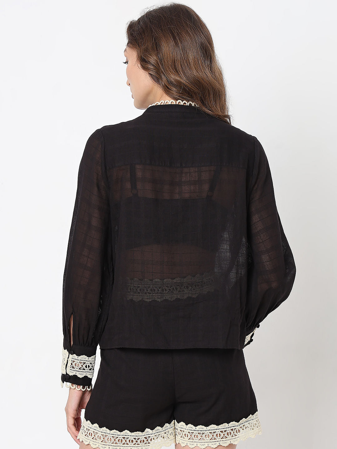 Black Lace Co-Ord Set Top