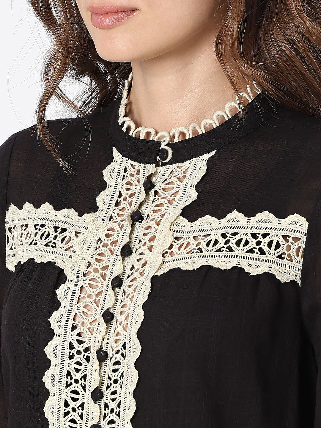 Black Lace Co-Ord Set Top