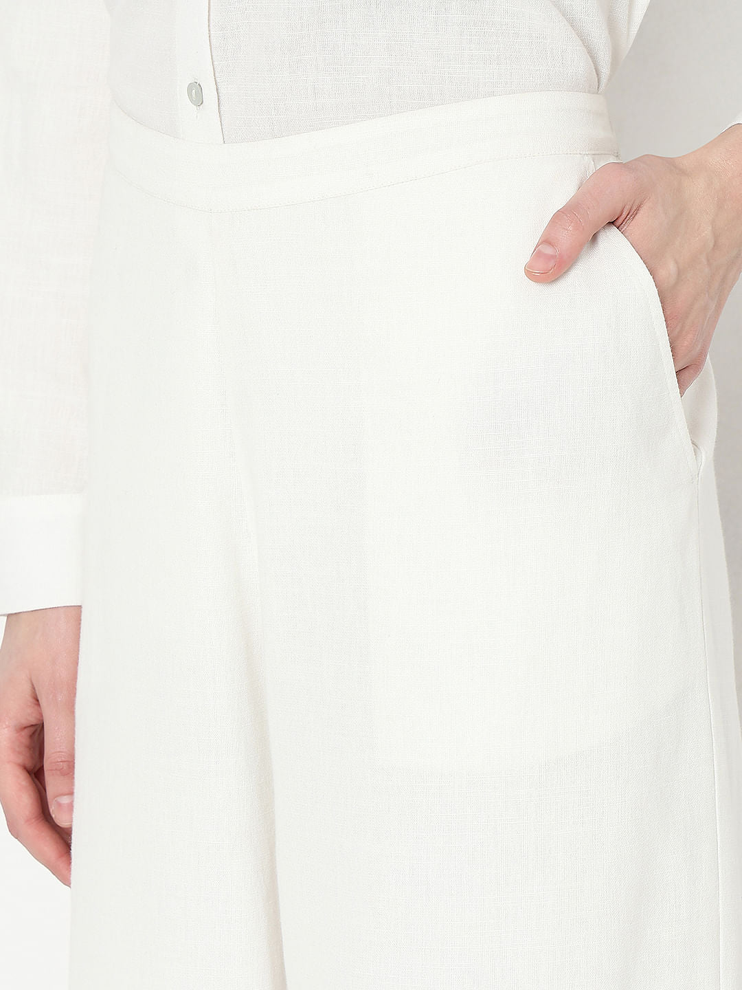 White Embroidered Co-Ord Set Pants