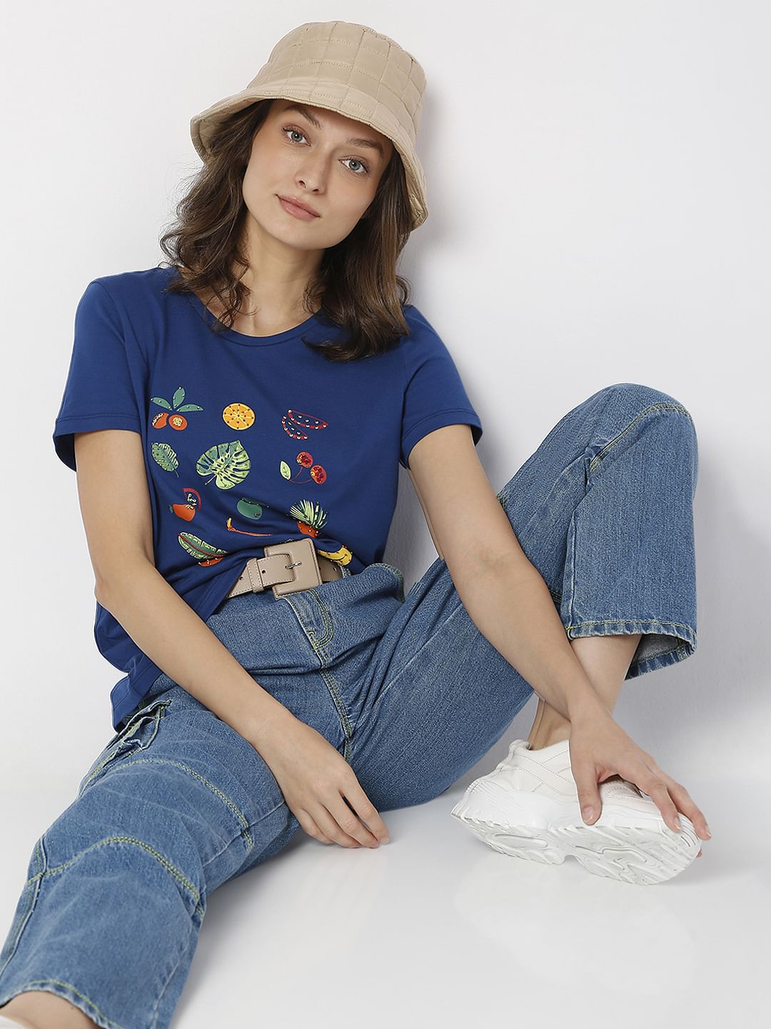 Blue Graphic Print T-Shirt