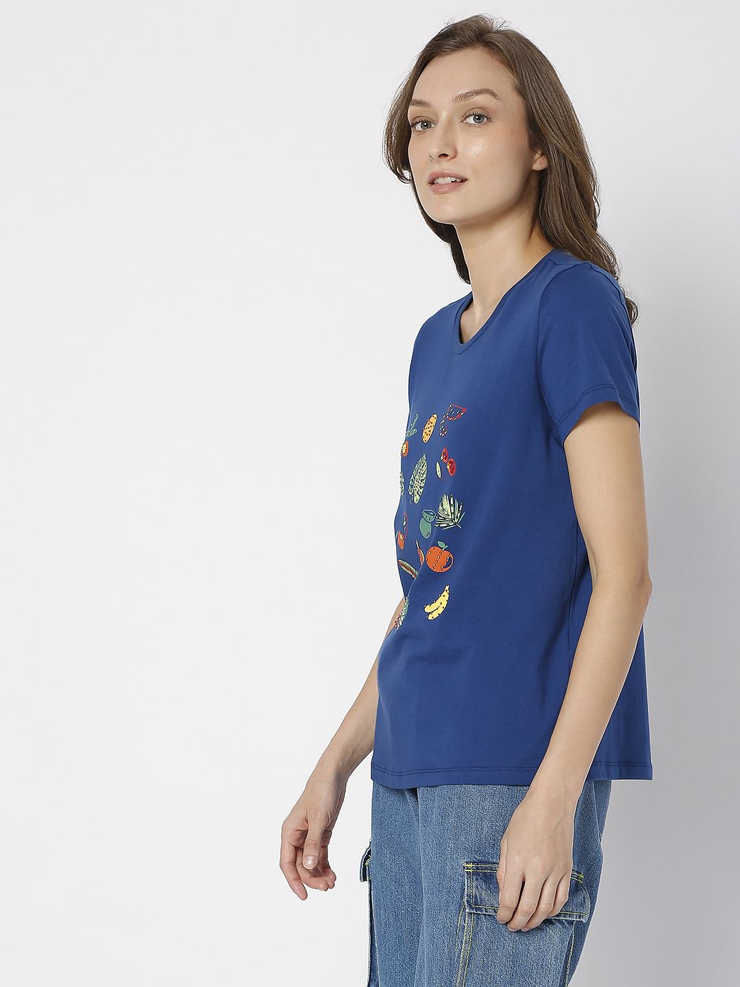 Blue Graphic Print T-Shirt