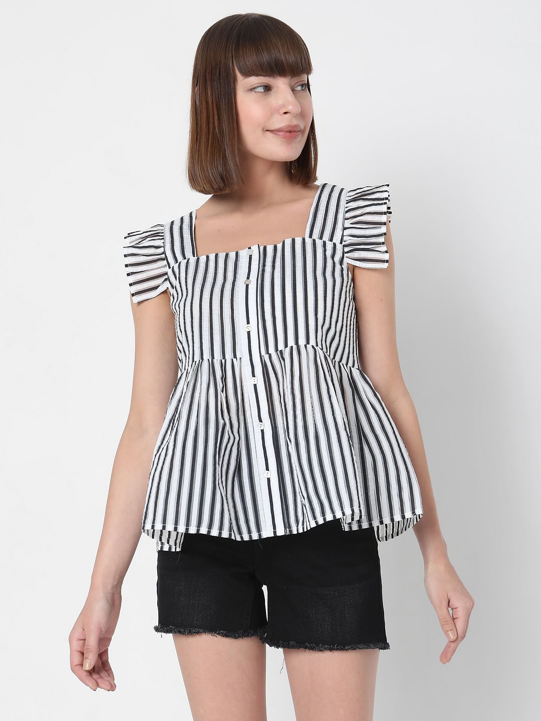 White Striped Top