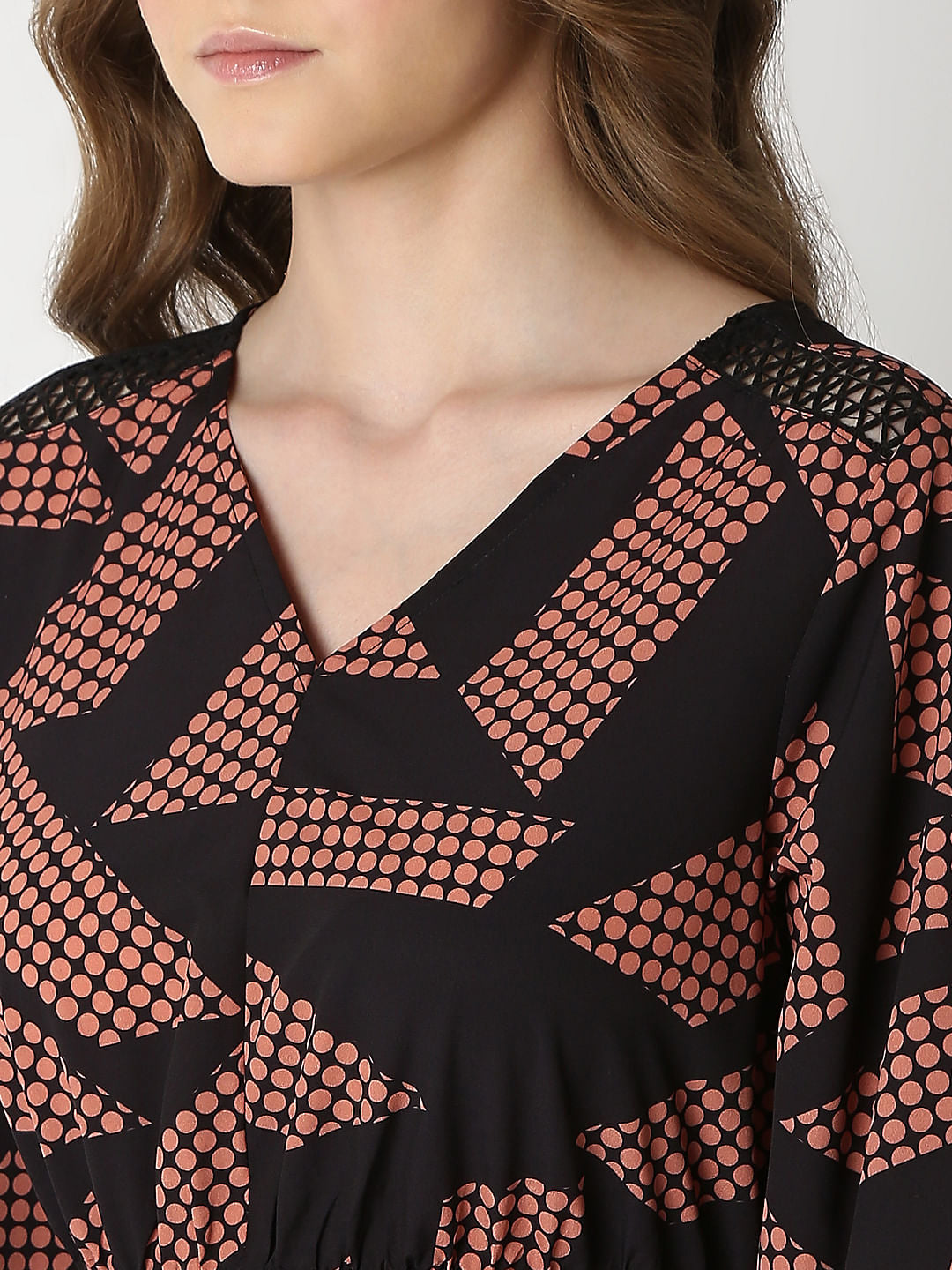 Black Geometric Print Dress