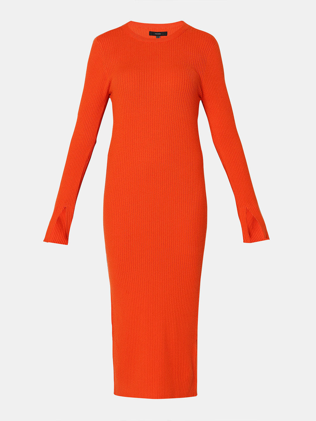 Orange Knitted Bodycon Dress