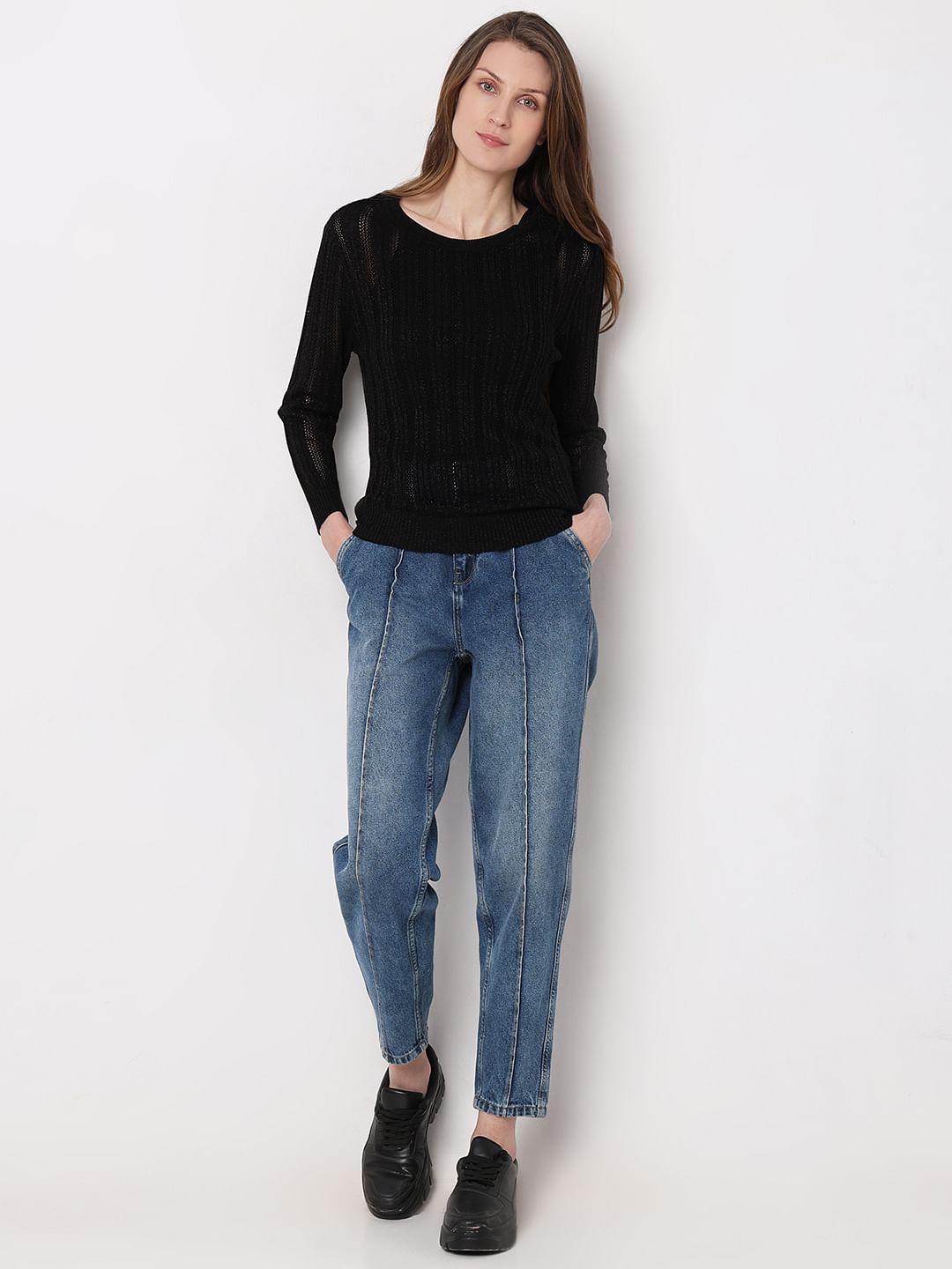 Black Lurex Knit Pullover