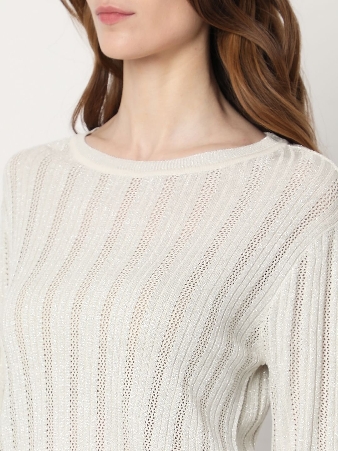 Light Grey Lurex Knit Pullover