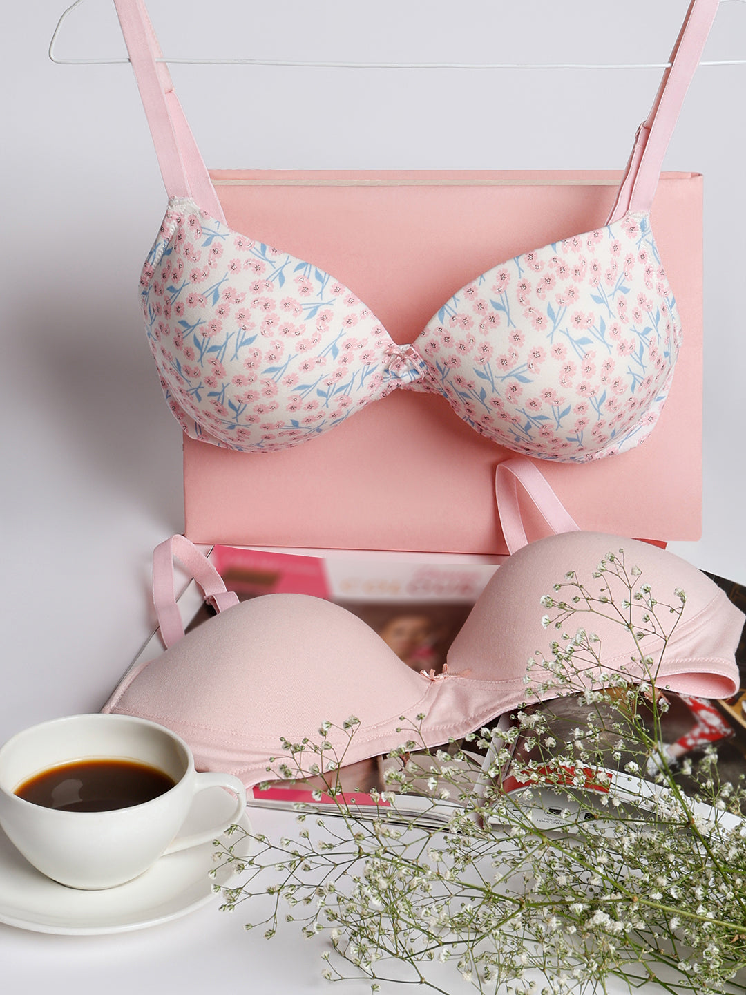 Pack of 2 Non Wired Bras - Pink