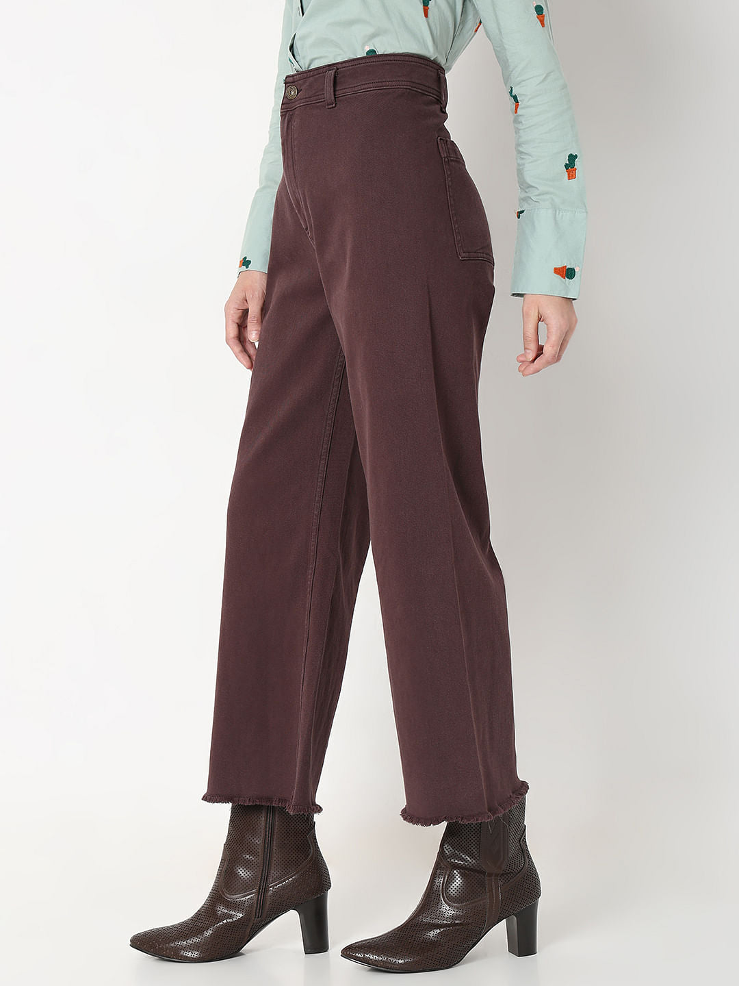 Dark Brown High Rise Zoey Wide-Leg Jeans