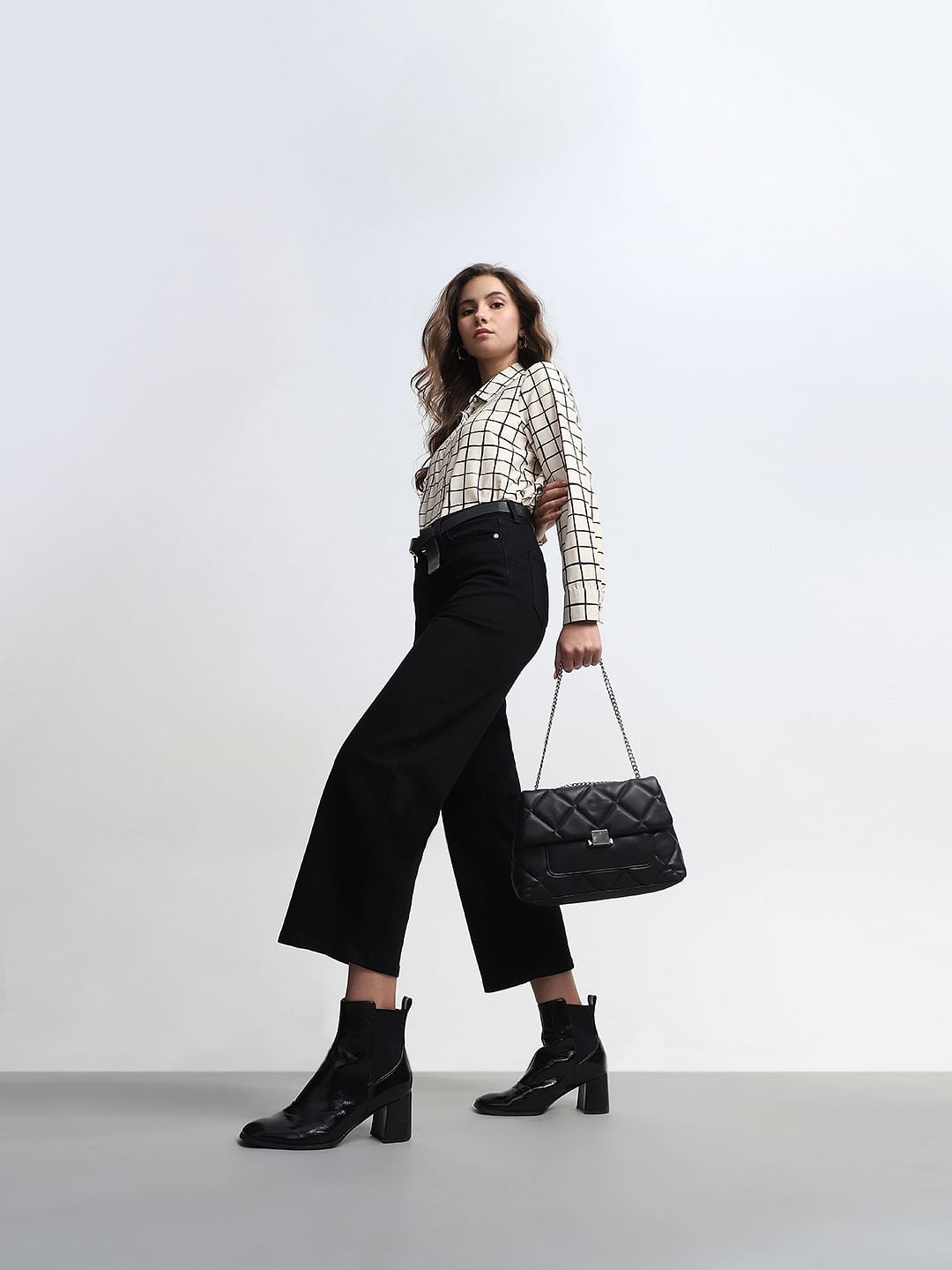 Black High Rise Zoey Wide-Leg Jeans