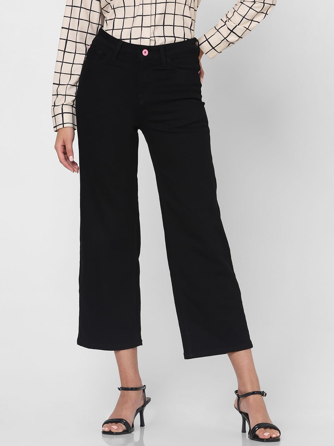 Black High Rise Zoey Wide-Leg Jeans