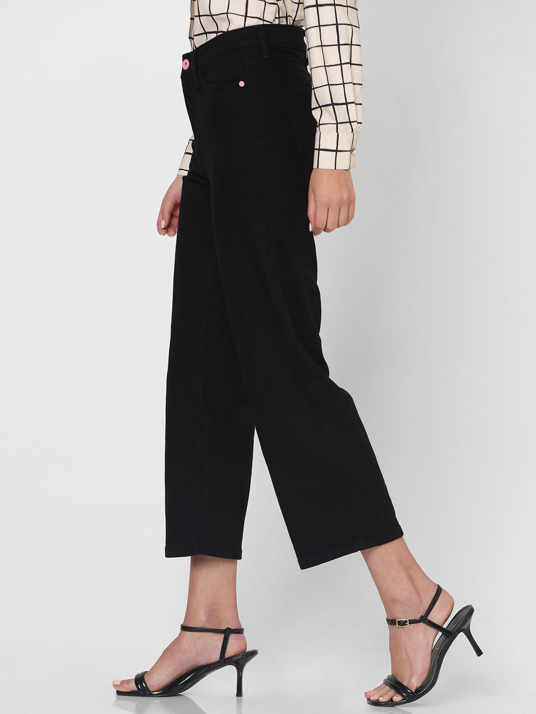 Black High Rise Zoey Wide-Leg Jeans