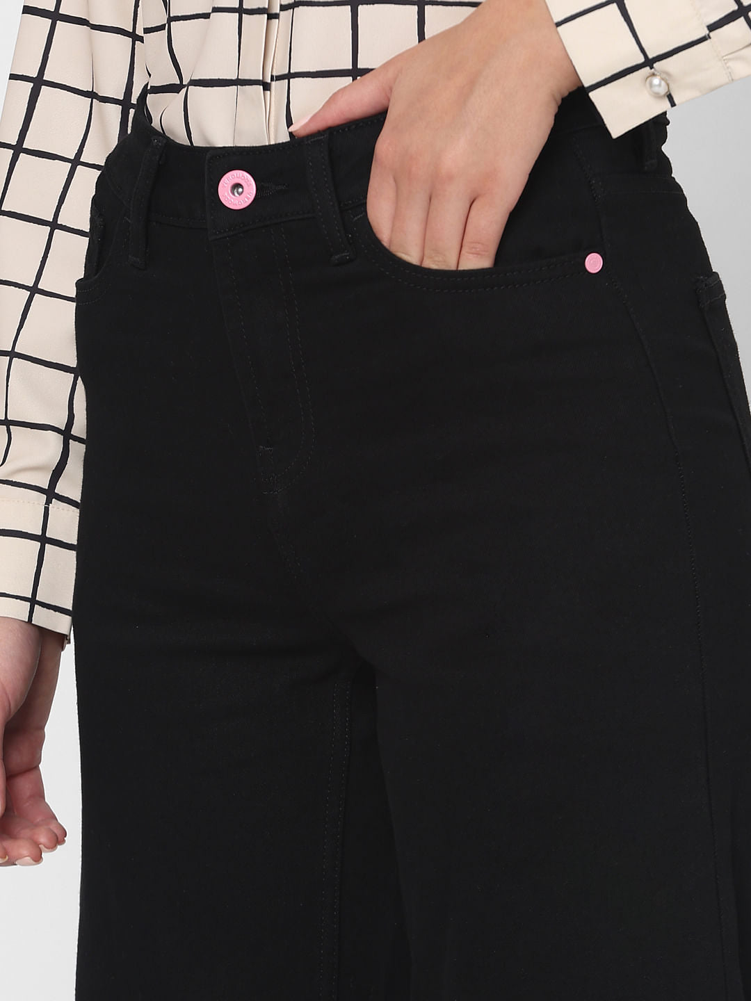 Black High Rise Zoey Wide-Leg Jeans