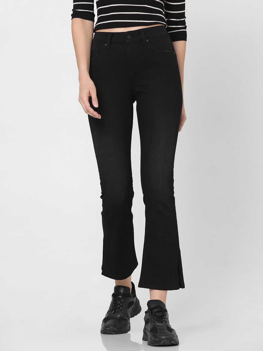 Black Mid Rise Petra Bootcut Jeans