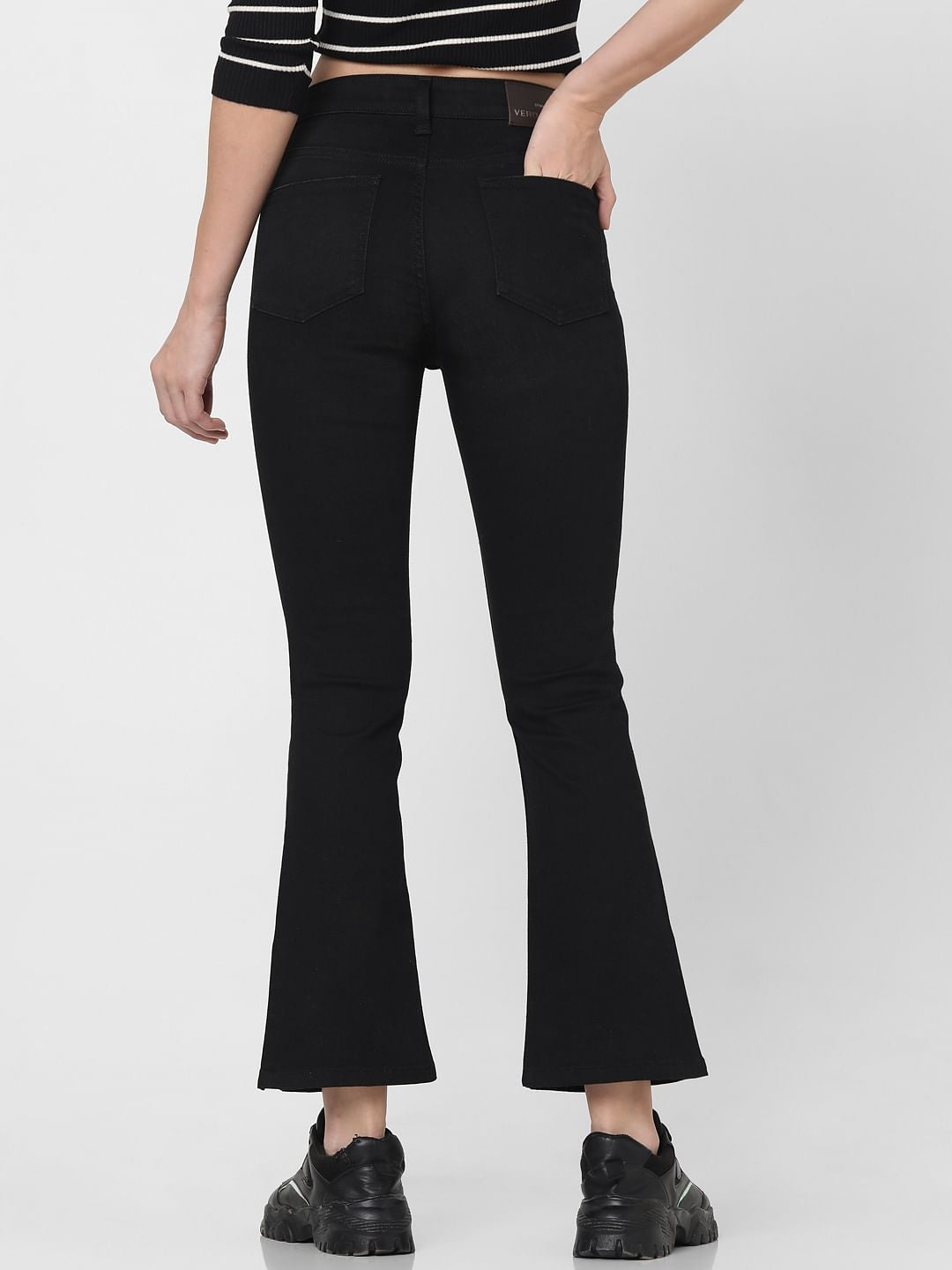Black Mid Rise Petra Bootcut Jeans