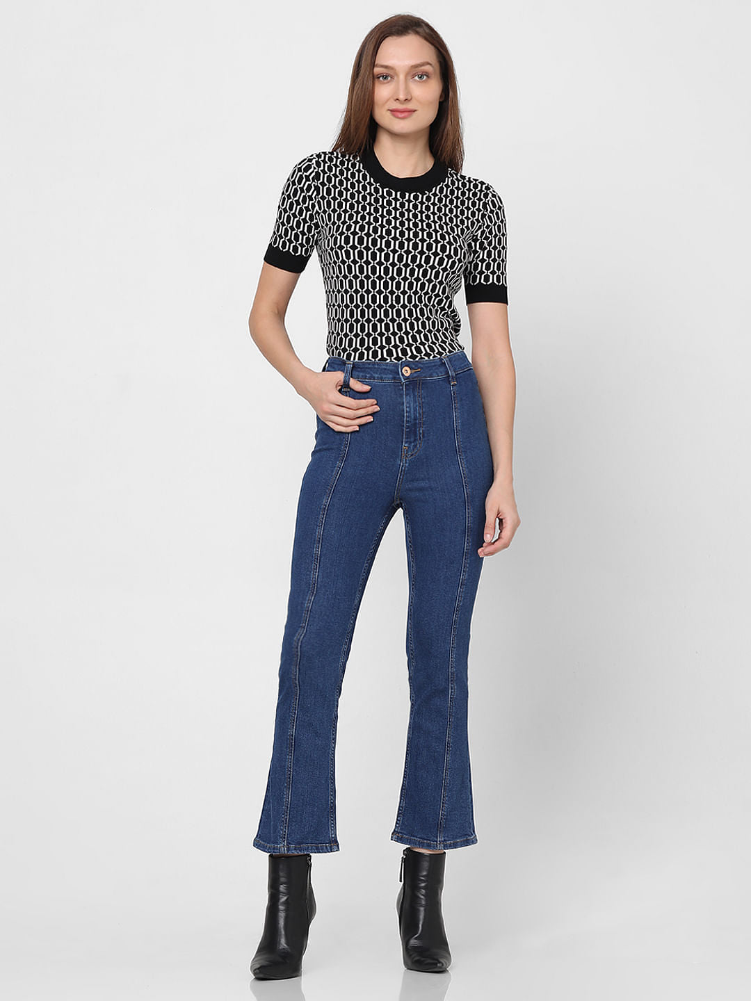 Blue High Rise Petra Bootcut Jeans