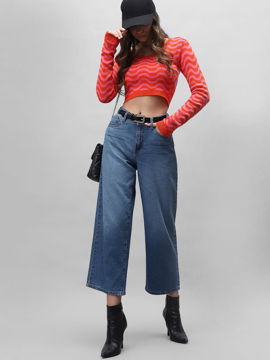 Blue Mid Rise Zoey Wide-Leg Jeans