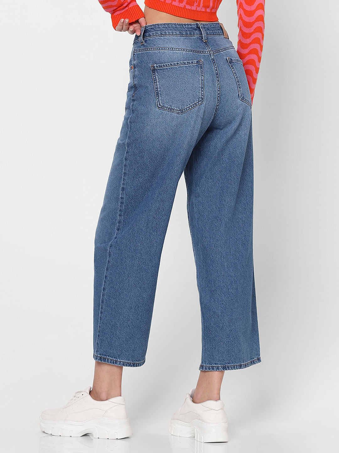 Blue Mid Rise Zoey Wide-Leg Jeans