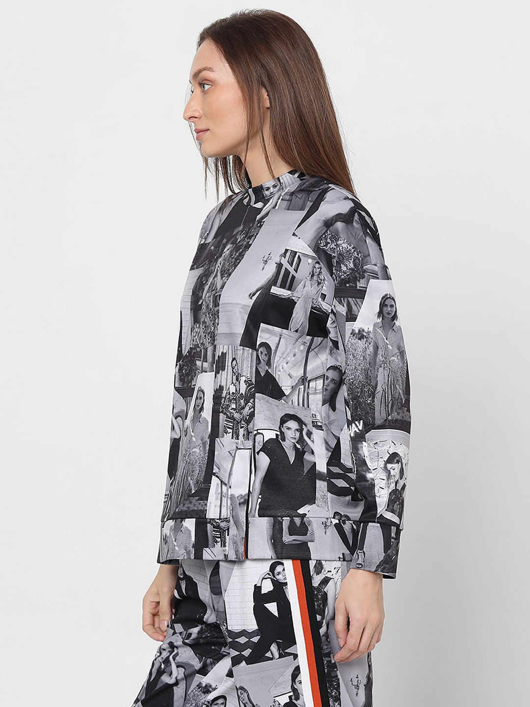 Black & White Photoprint Co-Ord Set Sweatshirt