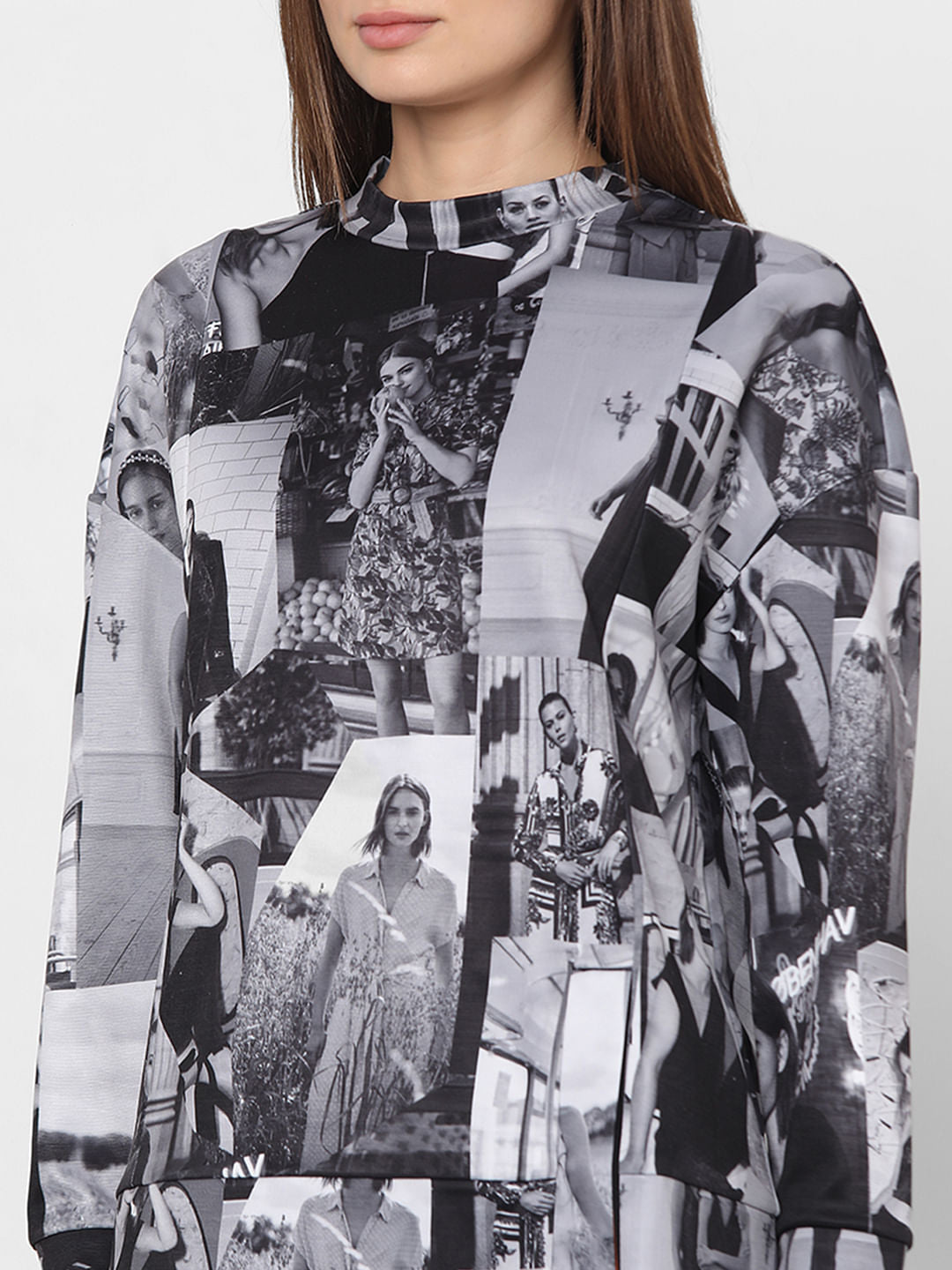 Black & White Photoprint Co-Ord Set Sweatshirt