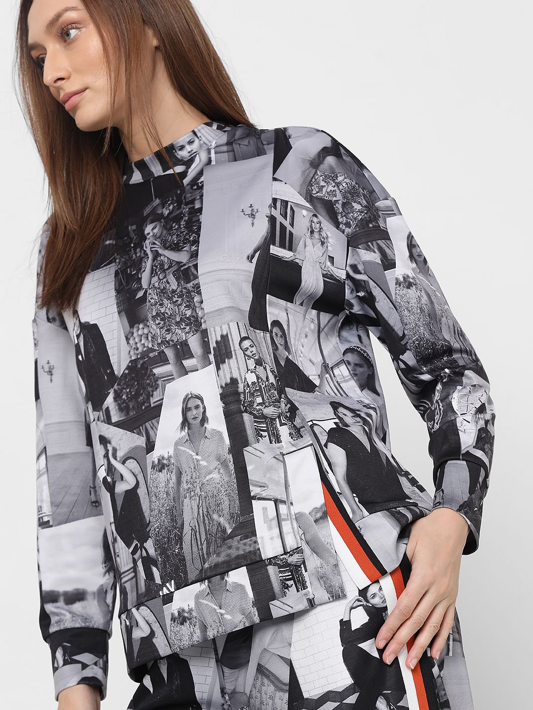 Black & White Photoprint Co-Ord Set Sweatshirt