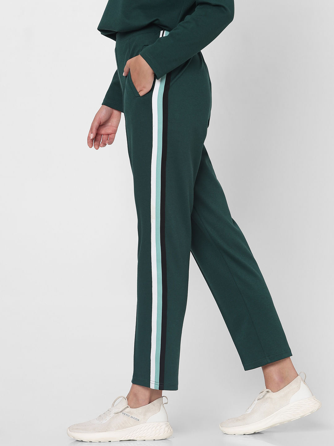 Green High Rise Co-Ord Set Pants