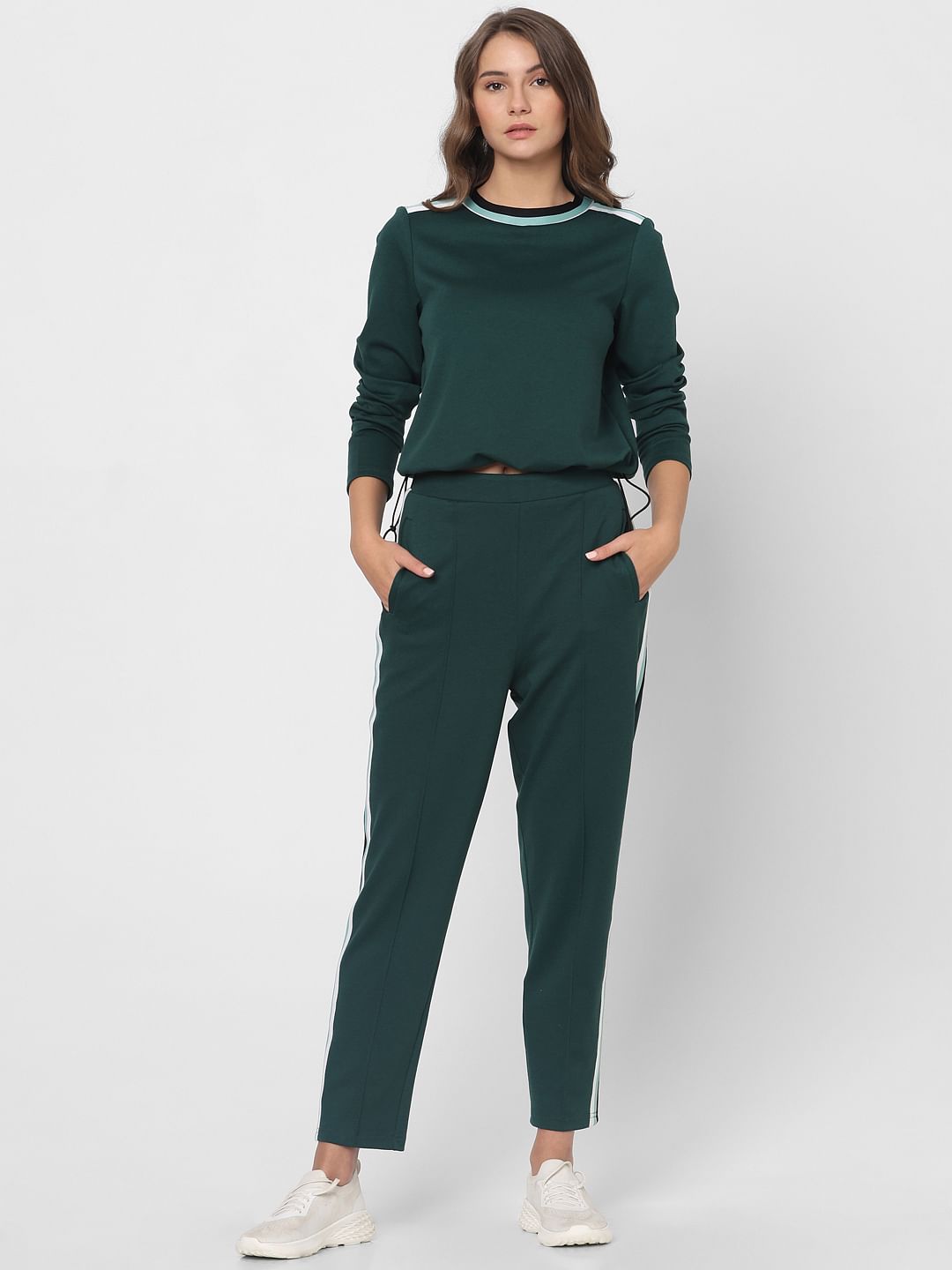 Green High Rise Co-Ord Set Pants