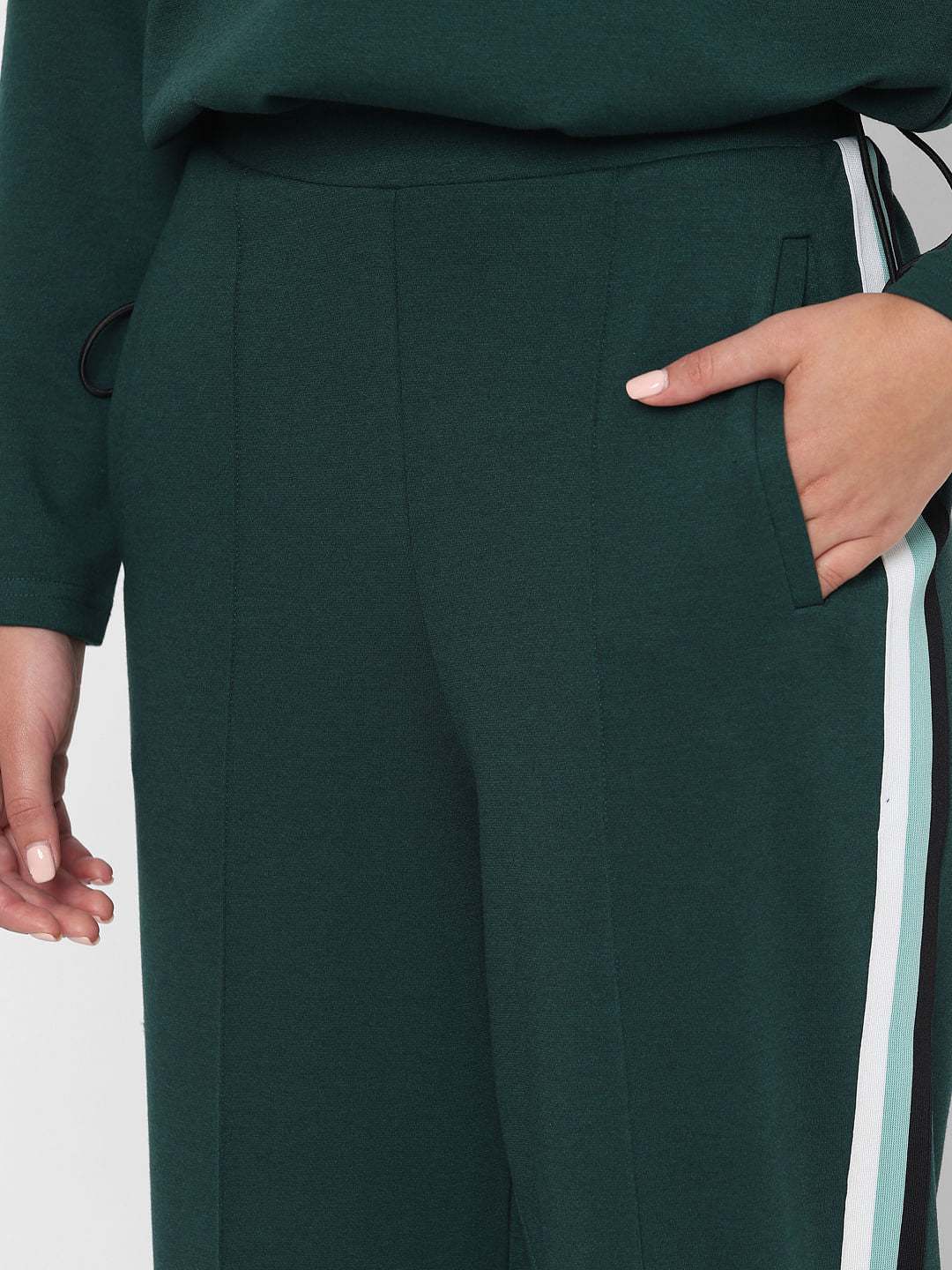 Green High Rise Co-Ord Set Pants