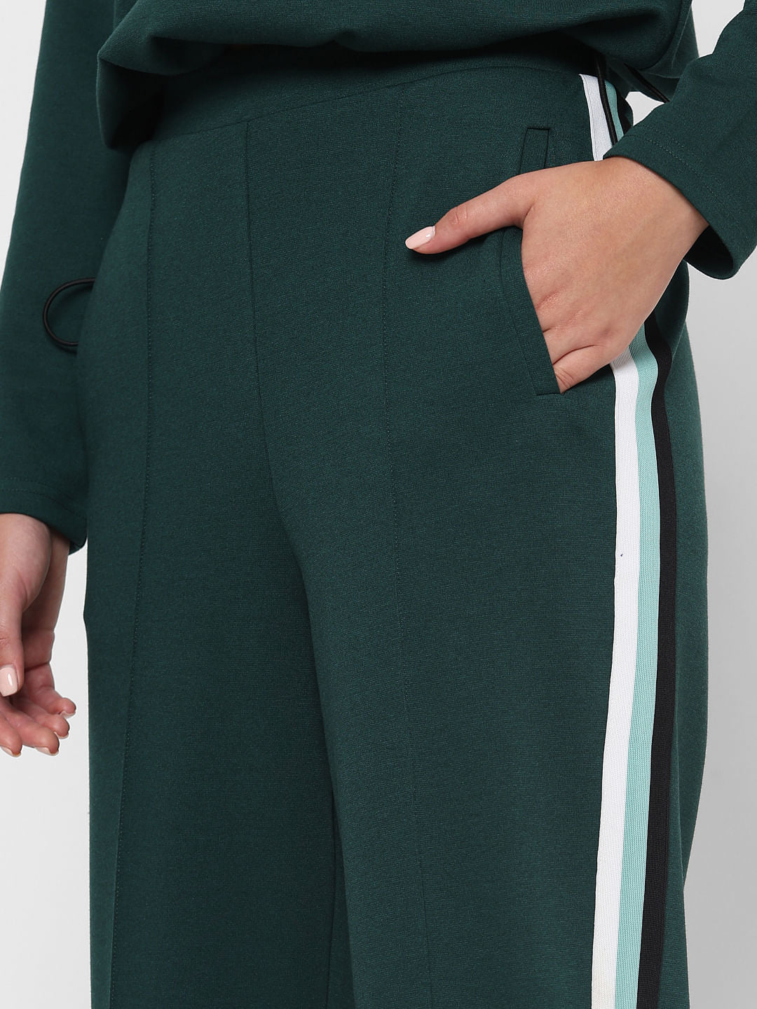 Green High Rise Co-Ord Set Pants