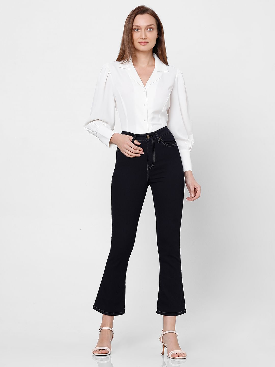 Dark Blue High Rise Petra Bootcut Jeans