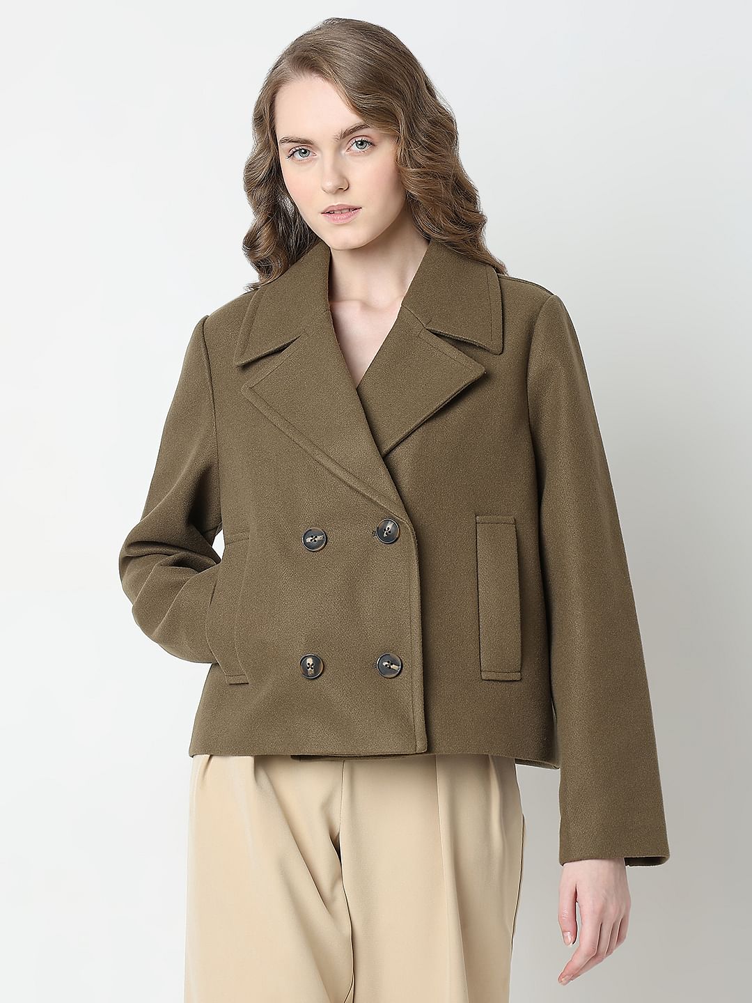 Brown Double Breasted Jacket