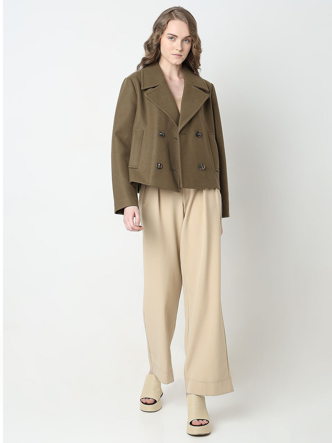 Brown Double Breasted Jacket