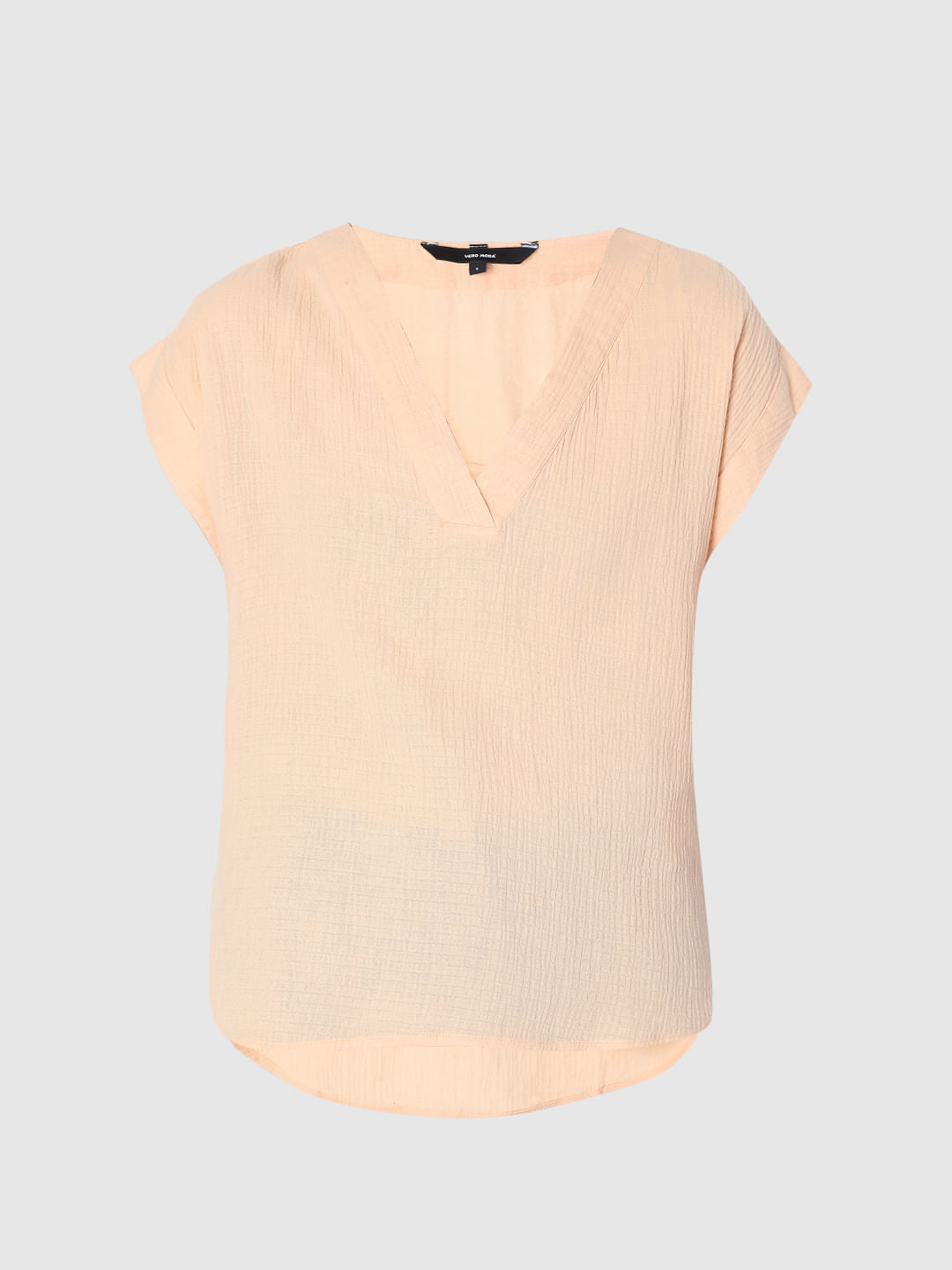 Peach V Neck Top