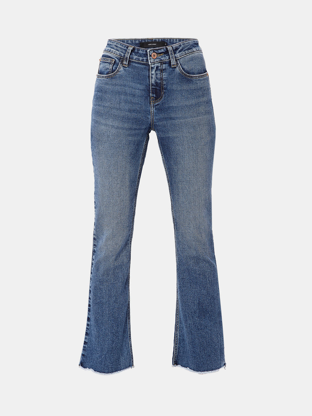 Blue Mid Rise Bootcut Jeans