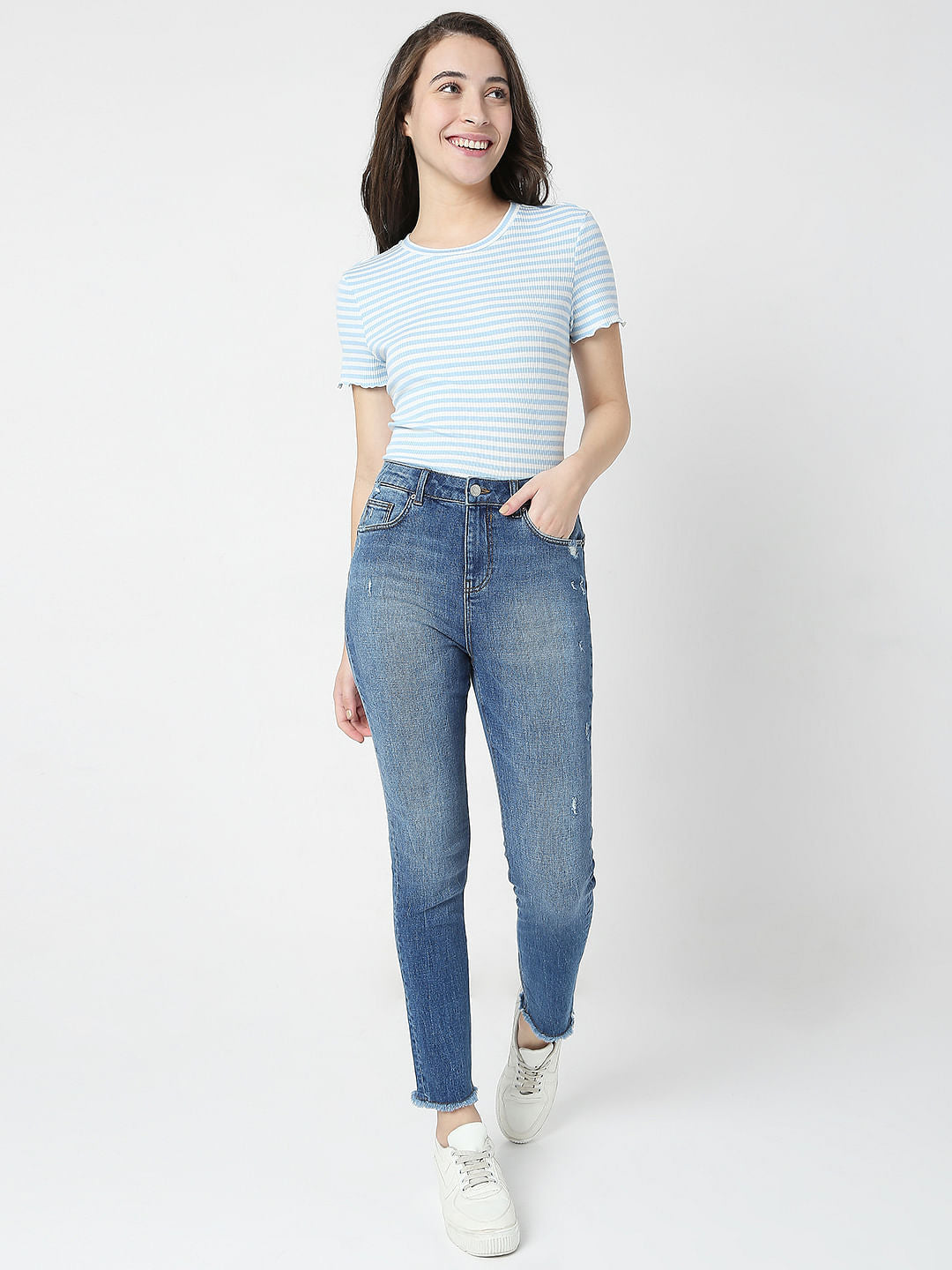 Blue High Waist Push Up Wendy Skinny Jeans