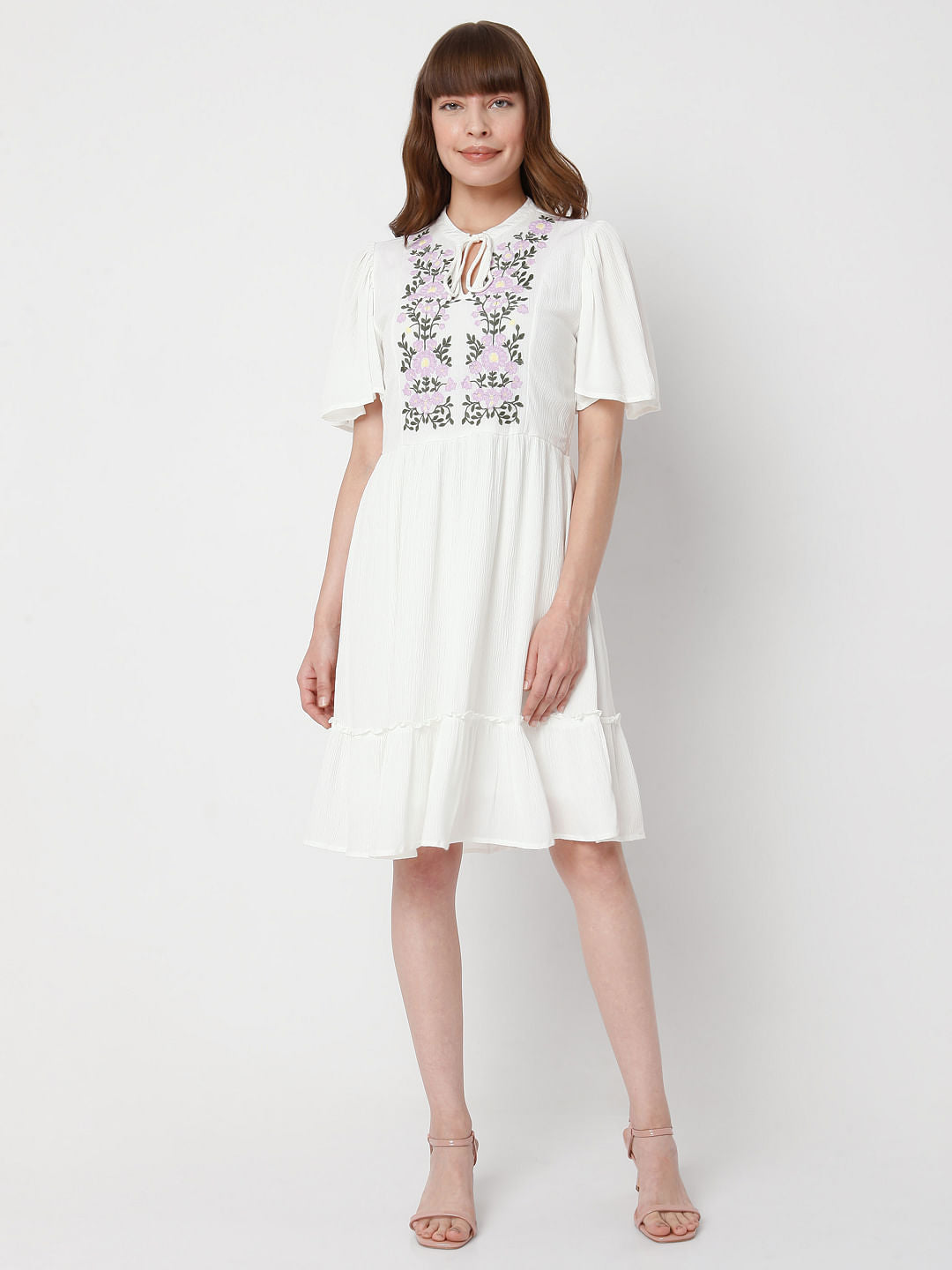 White Embroidered Dress