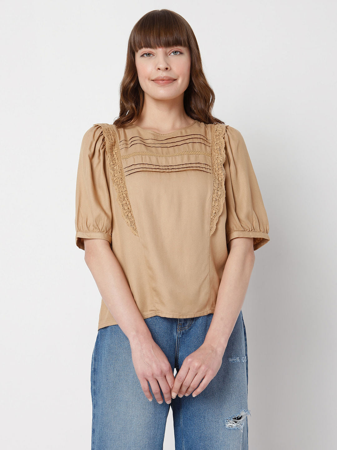 Brown Lace Top
