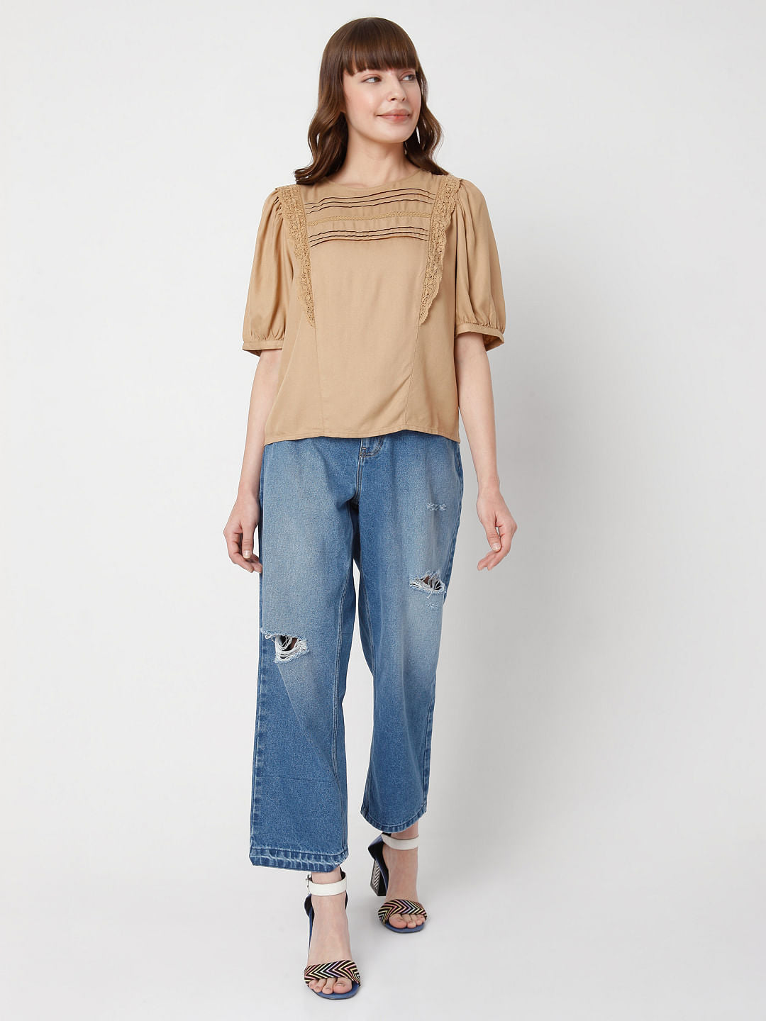 Brown Lace Top