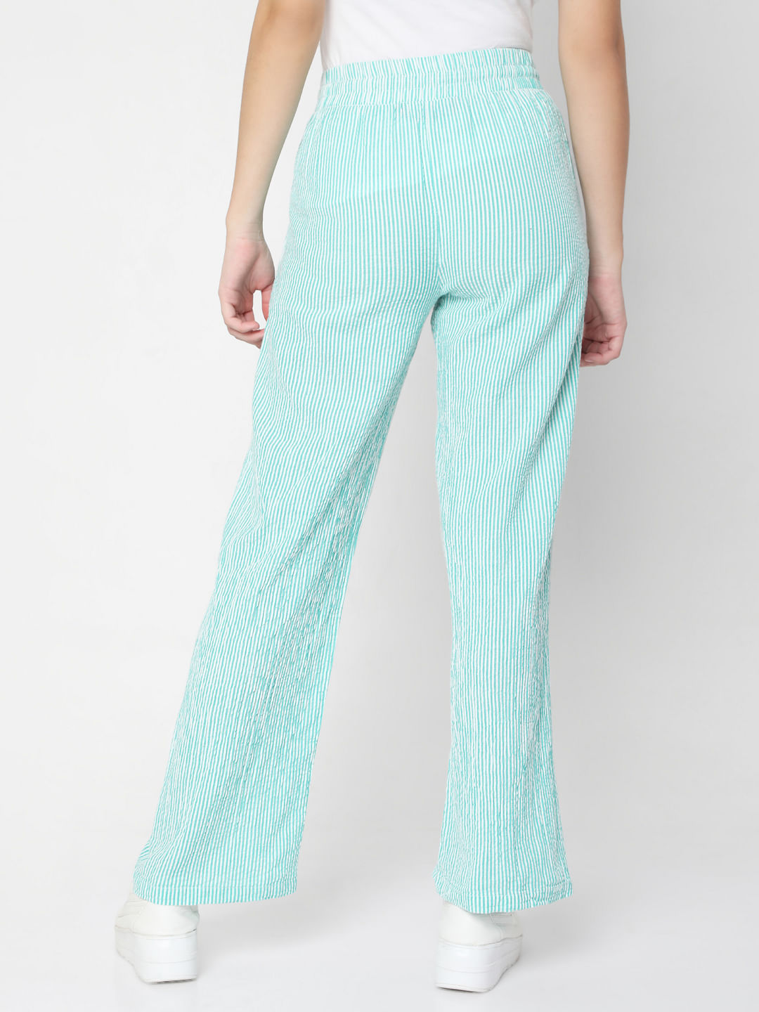 Green Striped Co-Ord Set Pants