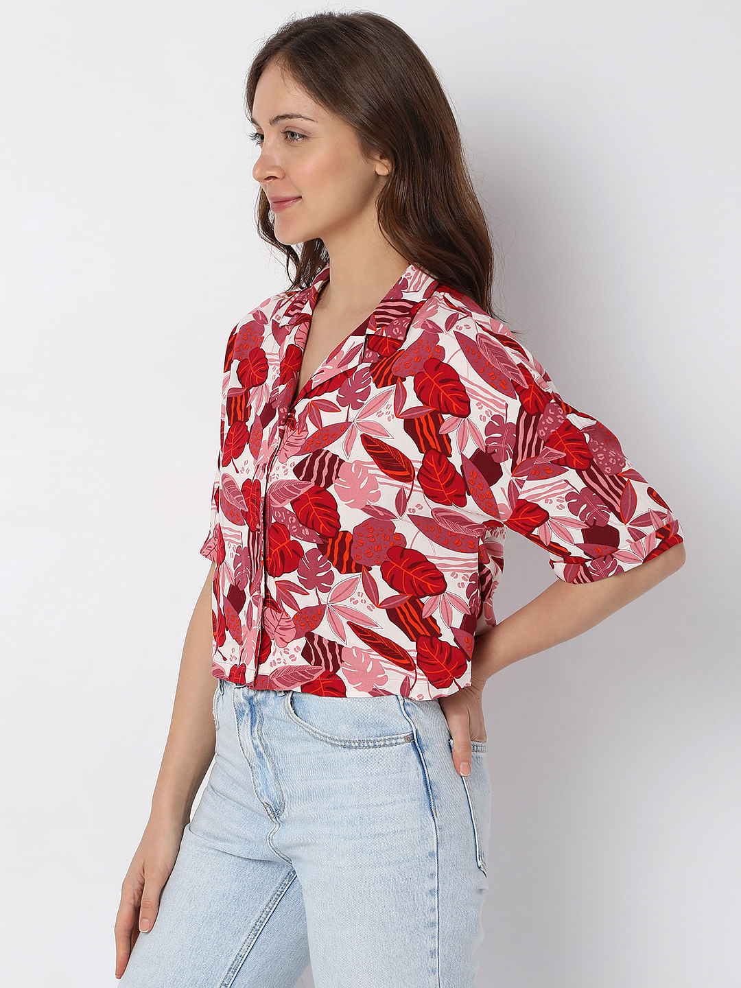 Pink Floral Print Co-Ord Set Shirt