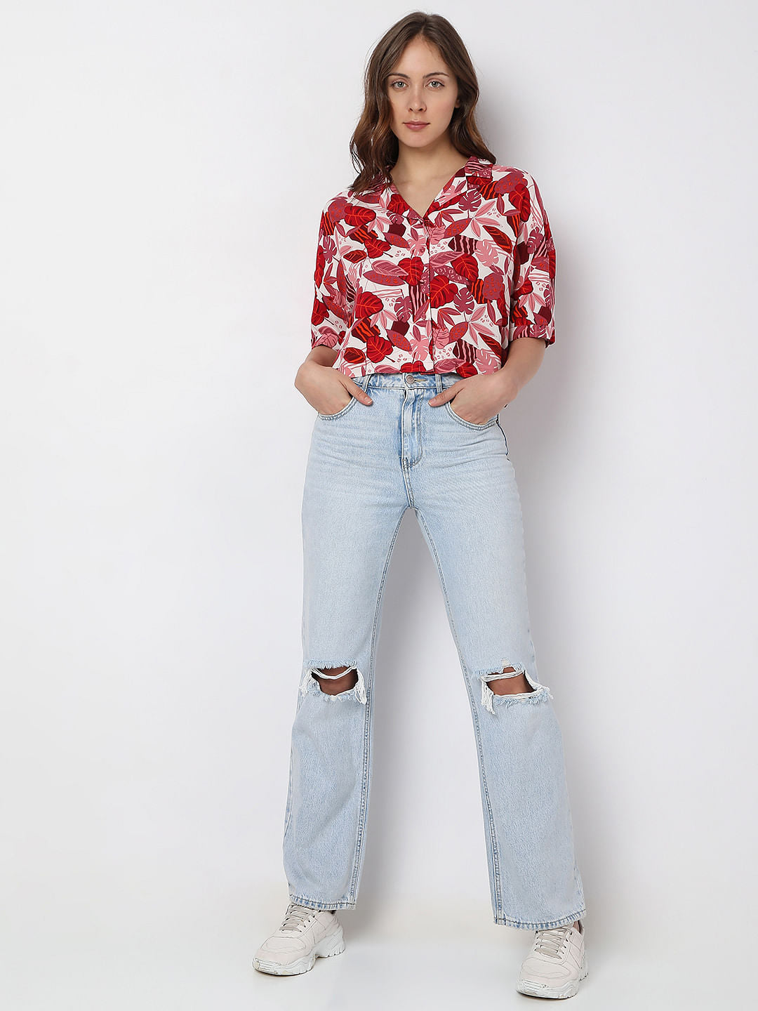 Pink Floral Print Co-Ord Set Shirt