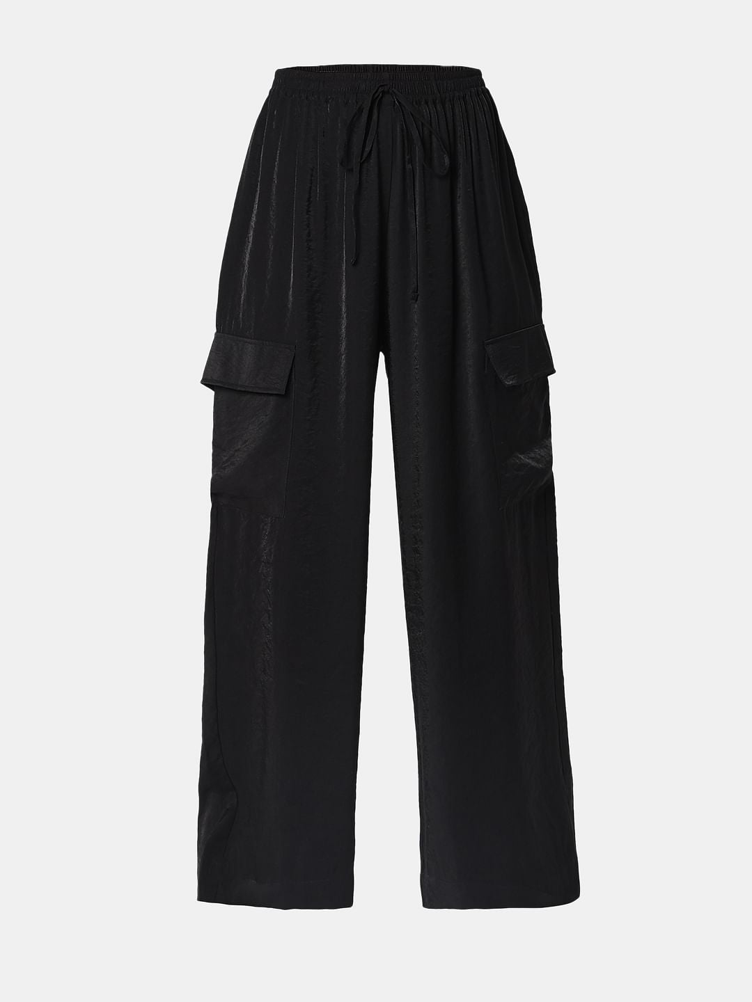 Black High Rise Loose Fit Pants