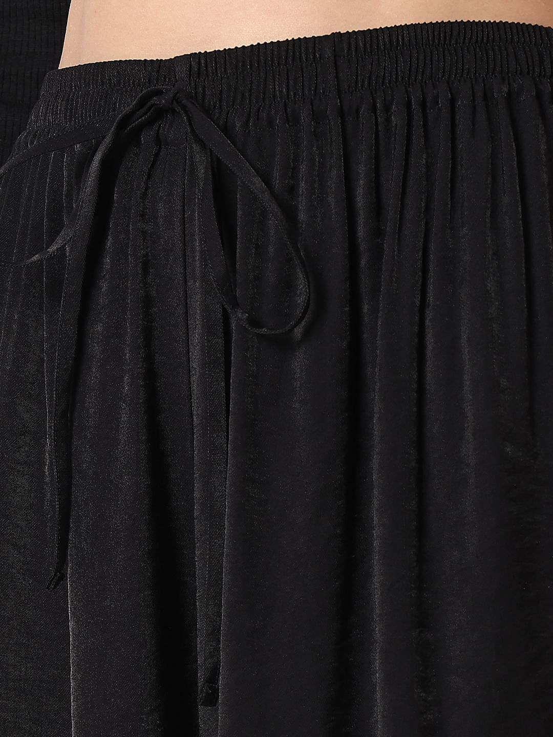 Black High Rise Loose Fit Pants