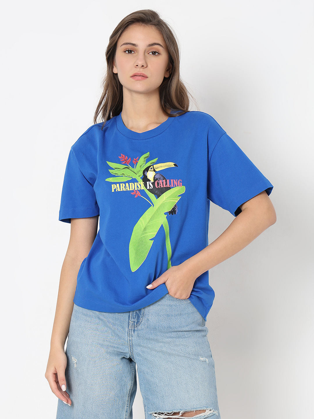 Blue Graphic Print T-Shirt