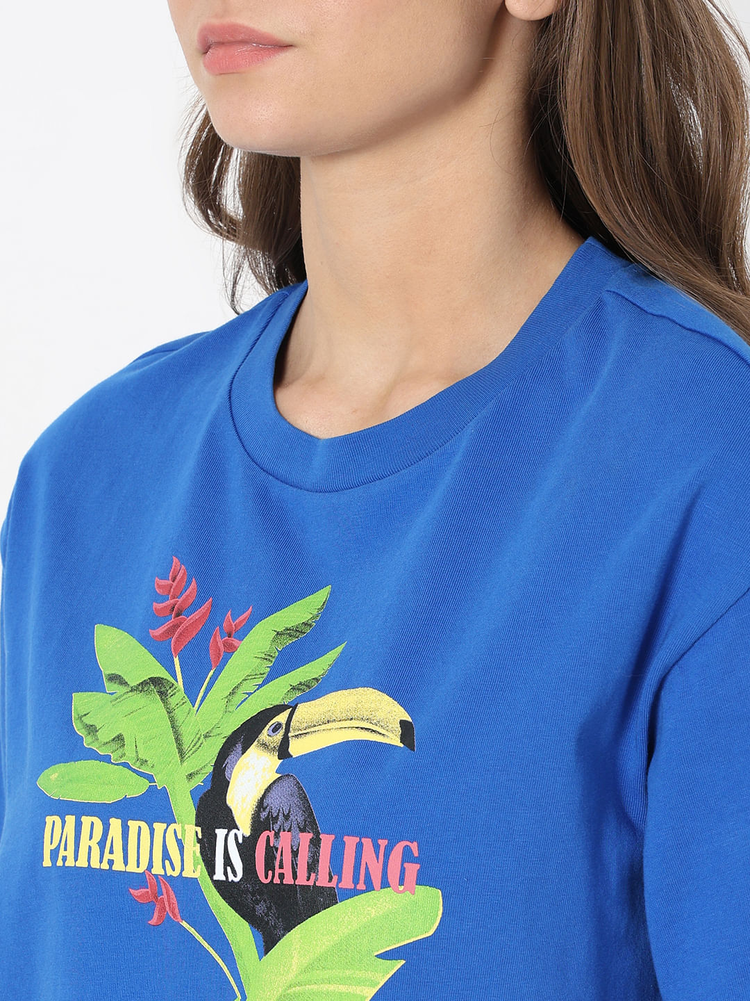 Blue Graphic Print T-Shirt