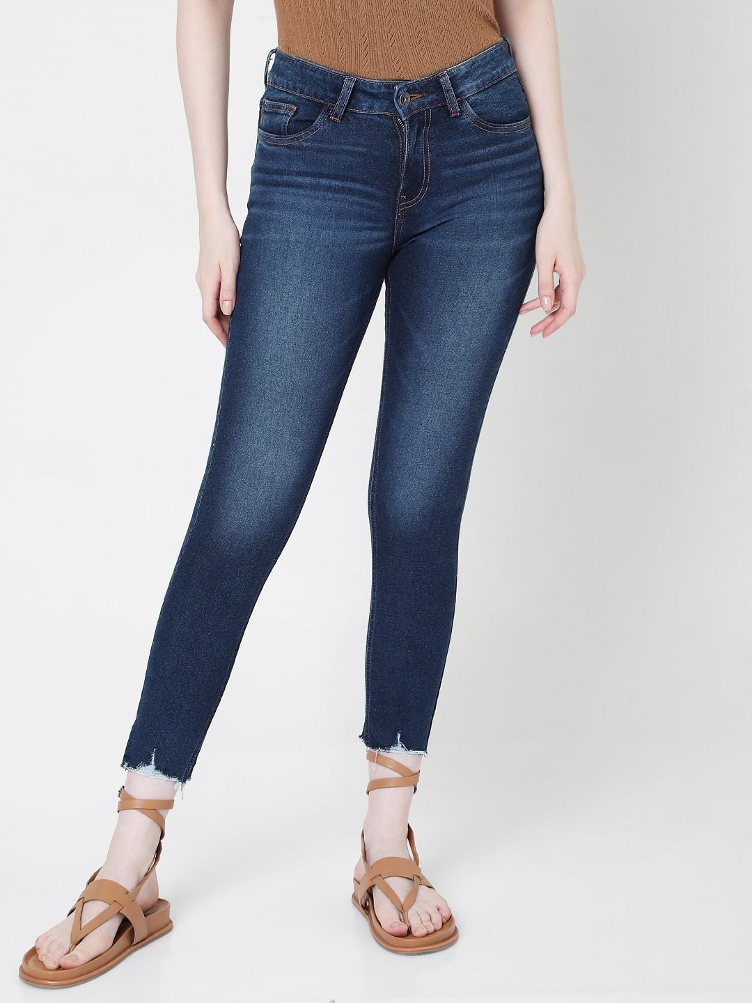 Blue Mid Rise Wendy Skinny Fit Jeans