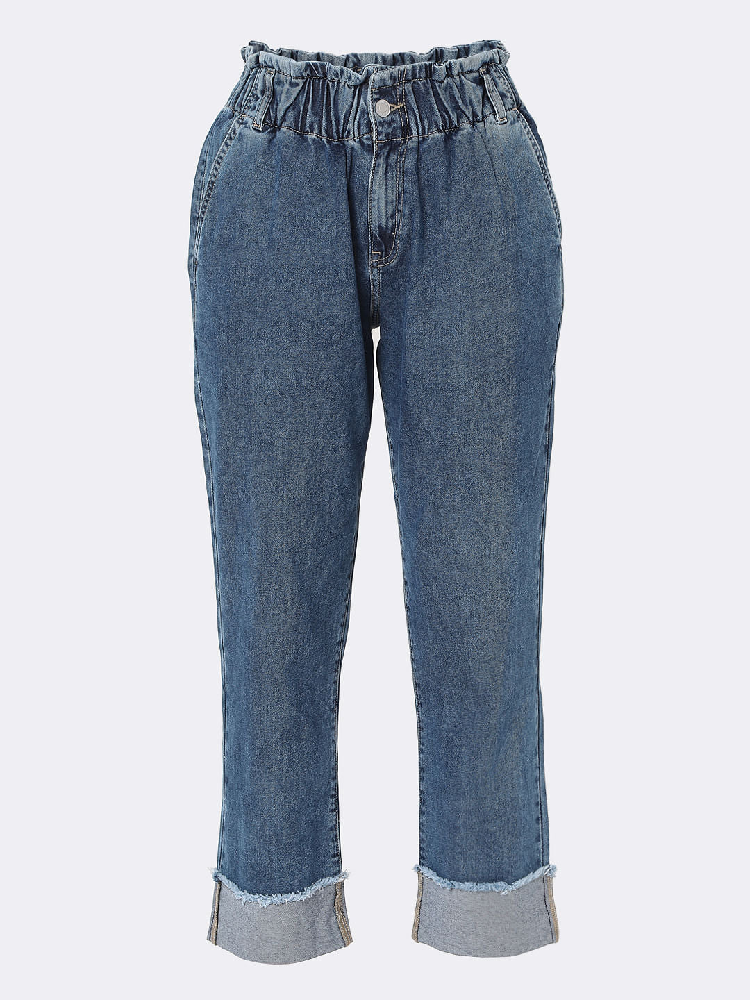 Blue High Rise Jade Straight Fit Jeans