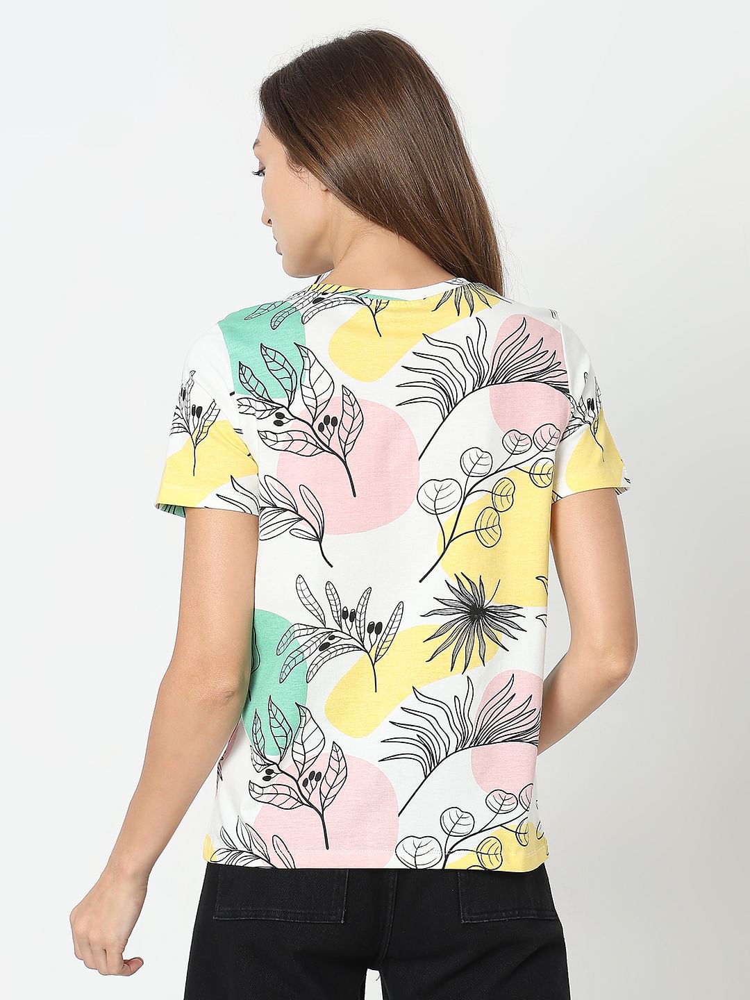 White Printed Cotton T-Shirt
